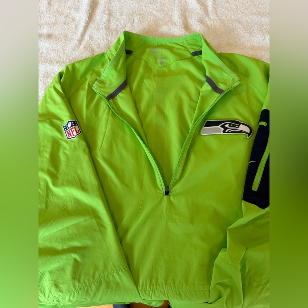 Seattle Seahawks Green Quarter-Zip Jacket